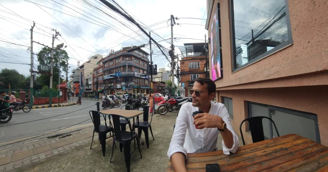 Anil Kumar Mahaseth in conversation at a neighbourhood café